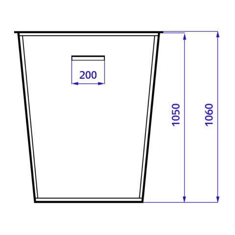 Металлический контейнер 750 литров без крышки (толщина 1.5 мм)