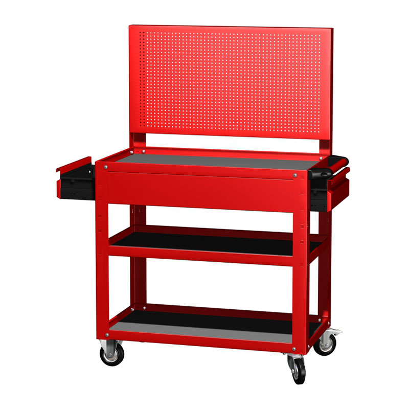 Тележка открытая с 3 полками, 2 выдвижными ящиками и перфорацией Ferrum 02.232Р