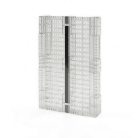 Поддон перфорированный 1200x800x150 на 3-х полозьях серый усиленный одной трубой. (02.117.91.PEF.S.Т10X)